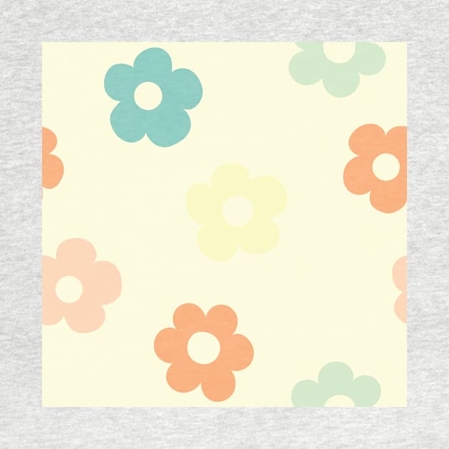 Chunky Retro Flowers - Cute Pastel Combo by Charredsky